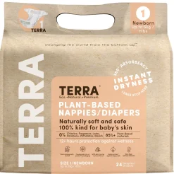 TERRA Plant-Based Diapers - Size 1/Newborn (24 Pack)