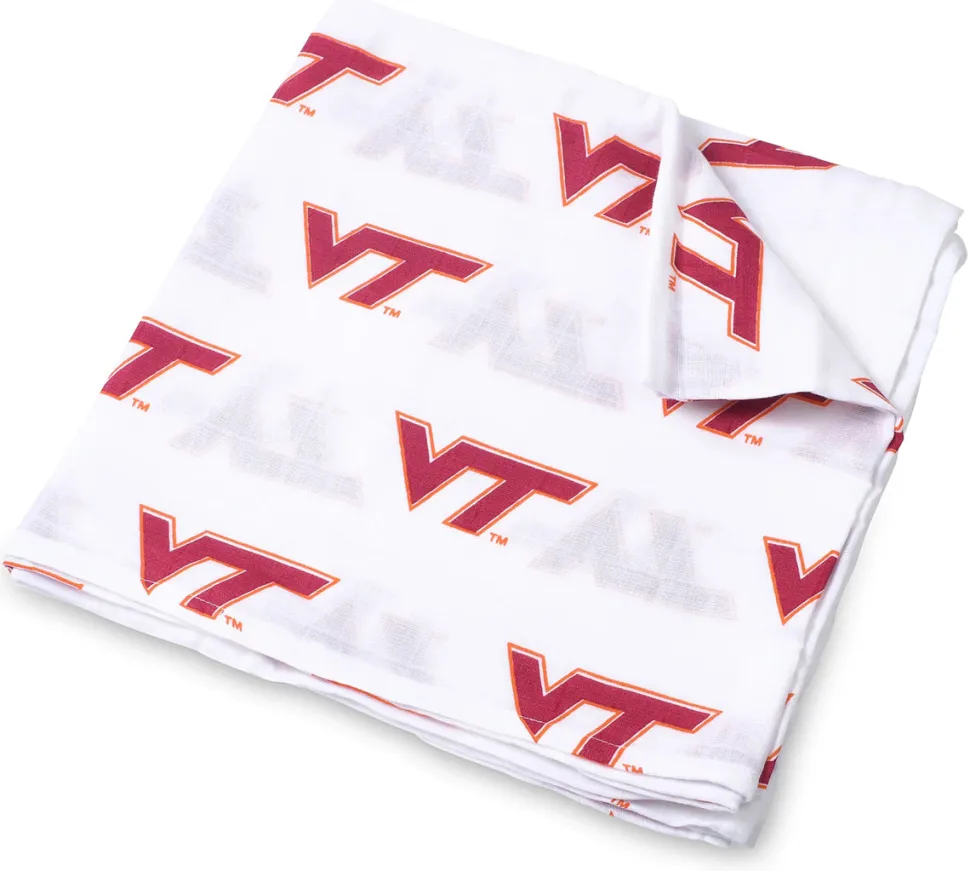 Three Little Anchors College Swaddle Blanket - Virginia Tech Hokies
