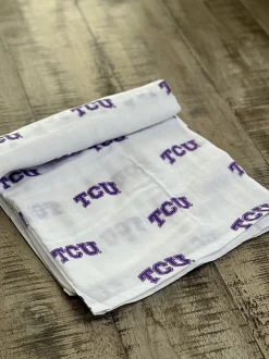 Three Little Anchors College Swaddle Blanket - Texas Christian University Horned Frogs