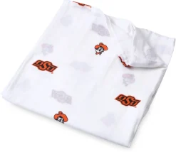 Three Little Anchors College Swaddle Blanket - Oklahoma State Cowboys
