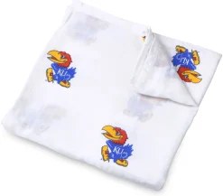 Three Little Anchors College Swaddle Blanket - Kansas Jayhawks