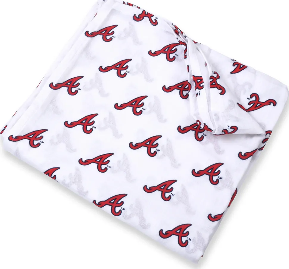 Three Little Anchors MLB Swaddle Blanket - Atlanta Braves