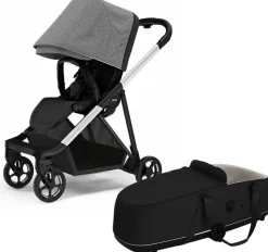 Thule Shine Stroller + Bassinet Bundle - Grey Melange / Black