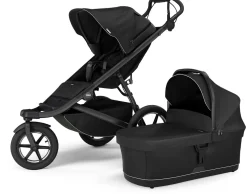 Thule Urban Glide 3 Single Jogging Stroller + Bassinet Bundle - Black