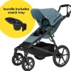 Thule Urban Glide 4-Wheel All-Terrain Stroller + Snack Tray Bundle - Mid-Blue