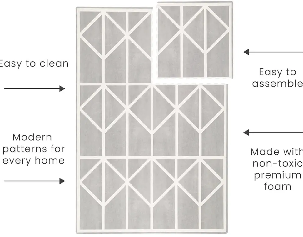Toddlekind Printed Foam Puzzle Playmat - Nordic - Pebble