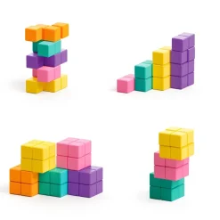 Ukidz PIXIO Abstract Series NEON - 60 Magnetic Blocks in 5 Colors