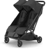 UPPAbaby Minu Duo Compact Double Stroller - Jake (Charcoal / Carbon Frame / Black Leather)
