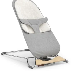 UPPAbaby Mira 2-in-1 Bouncer and Seat - Stella (Grey Melange / Silver Frame / Maple Wood)