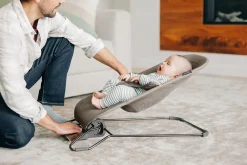 UPPAbaby Mira 2-in-1 Bouncer and Seat - Stella (Grey Melange / Silver Frame / Maple Wood)