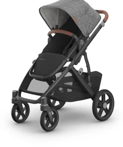 UPPAbaby Vista V3 Single-to-Double Stroller - Greyson (Charcoal Melange / Carbon Frame / Saddle Leather)