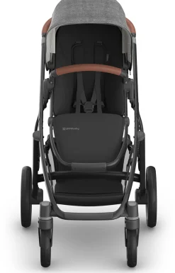 UPPAbaby Vista V3 Single-to-Double Stroller - Greyson (Charcoal Melange / Carbon Frame / Saddle Leather)