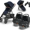 UPPAbaby VISTA V3 Twin Double Stroller with V2+ Rumbleseat + MESA V2 Travel System Bundle - Noa / Jake
