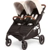 Valco Baby Trend Duo Sport Side by Side Double Stroller - Cloud / Brown Leatherette