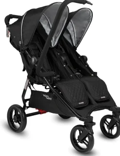 Valco Slim Twin Side By Side Double Stroller - Licorice
