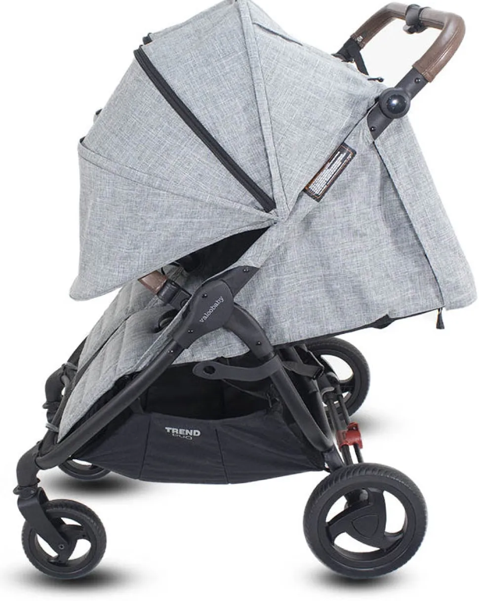 Valco Trend Duo Twin Side by Side Double Stroller + Bassinet 2025 Charcoal / Charcoal