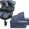 Valco Trend Duo Twin Side by Side Double Stroller + Bassinet Bundle 2025 Denim / Denim