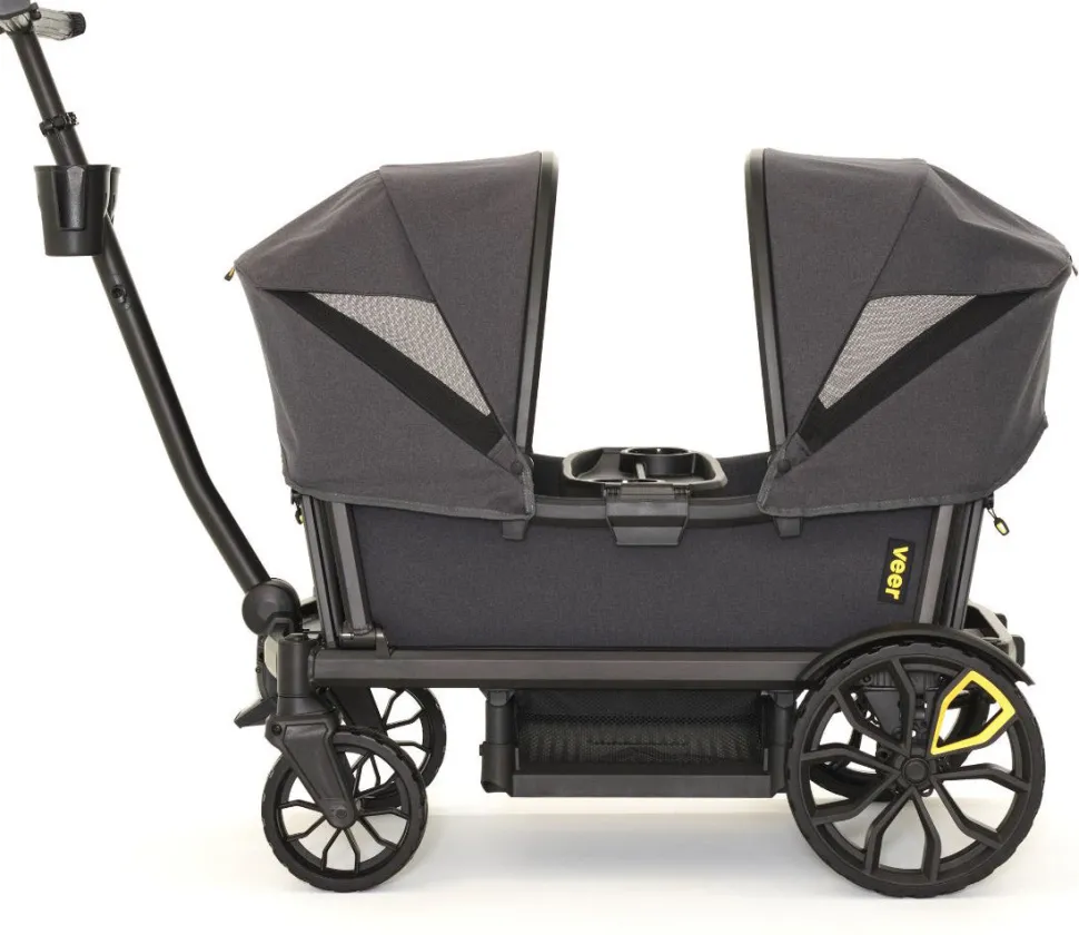 Veer All-Terrain Cruiser XL (4 Seater) Stroller Wagon + 2 Canopy Bundle - Grey