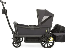 Veer Cruiser (2 Seater) Stroller Wagon + Canopy + Basket Bundle - Grey / Grey