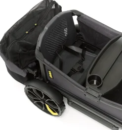 Veer Cruiser (2 Seater) Stroller Wagon + Canopy + Basket Bundle - Grey / Grey