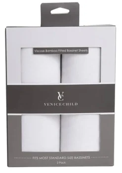 Venice Child Viscose from Bamboo Bassinet Sheets - Off White (2 Pack)