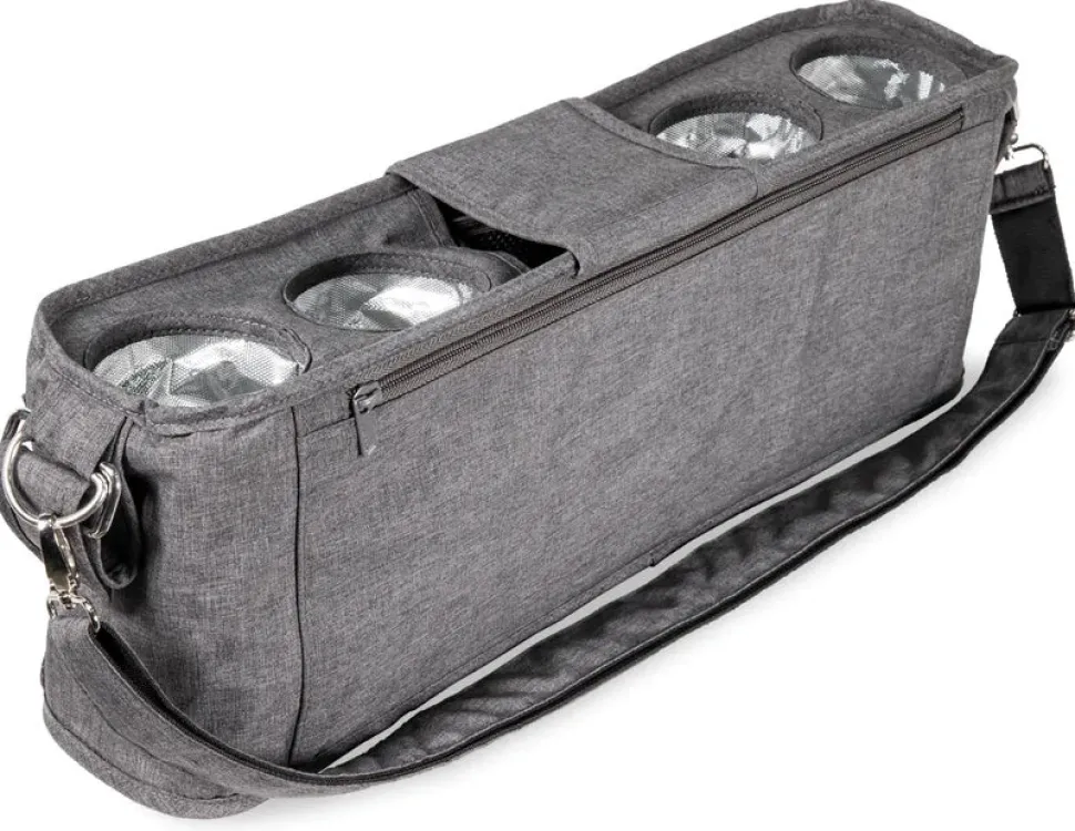 WonderFold Large Parent Console with 4 Insulated Cup Holders - Gray