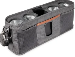 WonderFold Large Parent Console with 4 Insulated Cup Holders - Gray