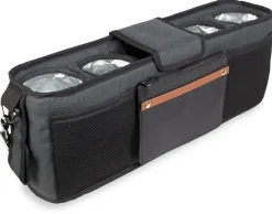 WonderFold Large Parent Console with 4 Insulated Cup Holders - Volcanic Black