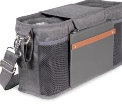 WonderFold Small Parent Console with 2 Insulated Cup Holders - Gray