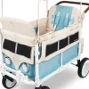 WonderFold Volkswagon Special Edition Quad (4 seater) Stroller Wagon - Bondi Blue