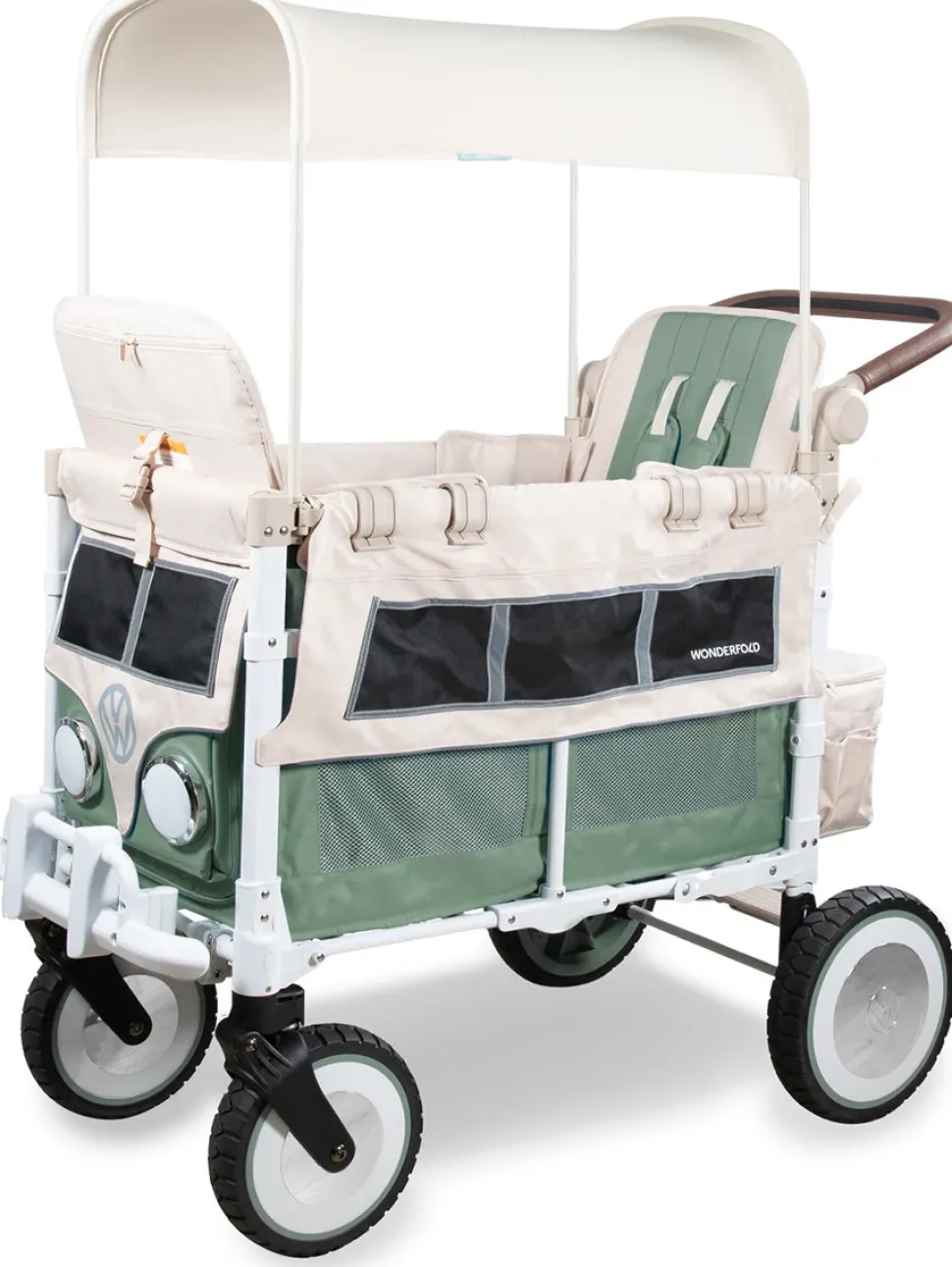 WonderFold VW2 Volkswagon Double (2 Seater) Stroller Wagon - Sage Green