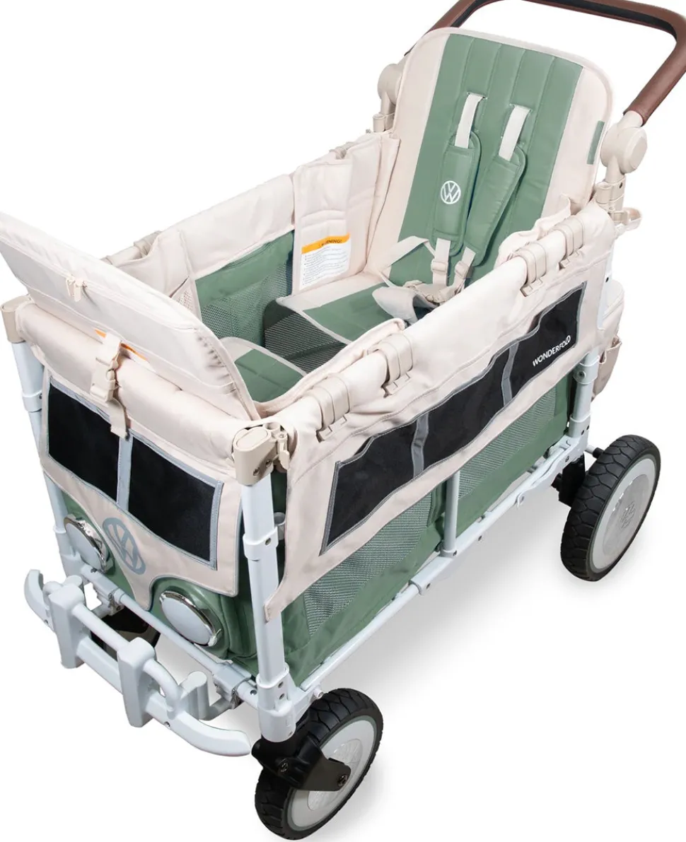 WonderFold VW2 Volkswagon Double (2 Seater) Stroller Wagon - Sage Green