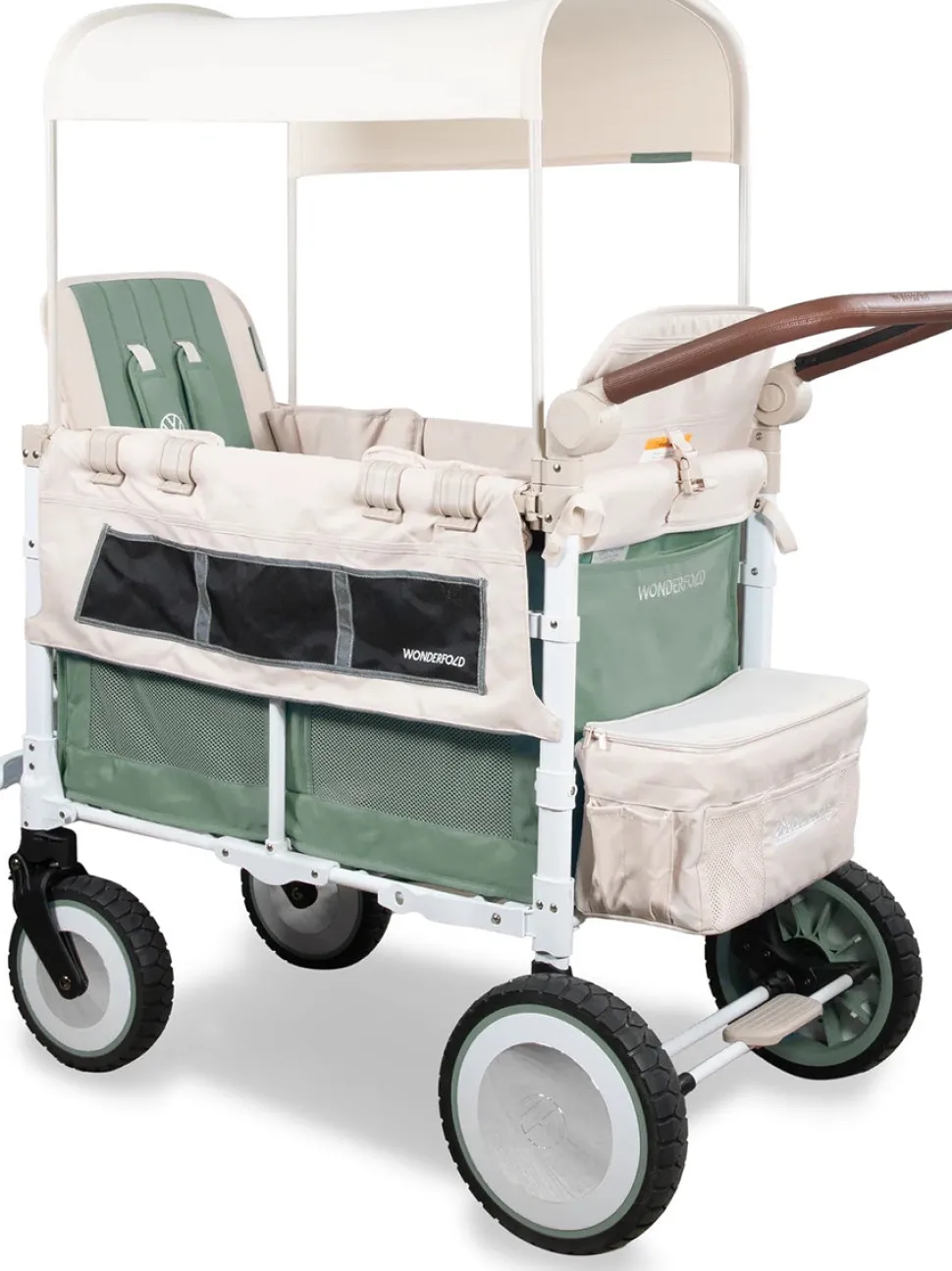WonderFold VW2 Volkswagon Double (2 Seater) Stroller Wagon - Sage Green