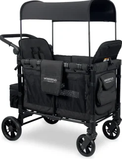 WonderFold W2 Elite Multifunctional Double (2 Seater) Stroller Wagon - Volcanic Black