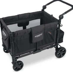 WonderFold W4 Elite Multifunctional Quad (4 Seater) Stroller Wagon - Volcanic Black
