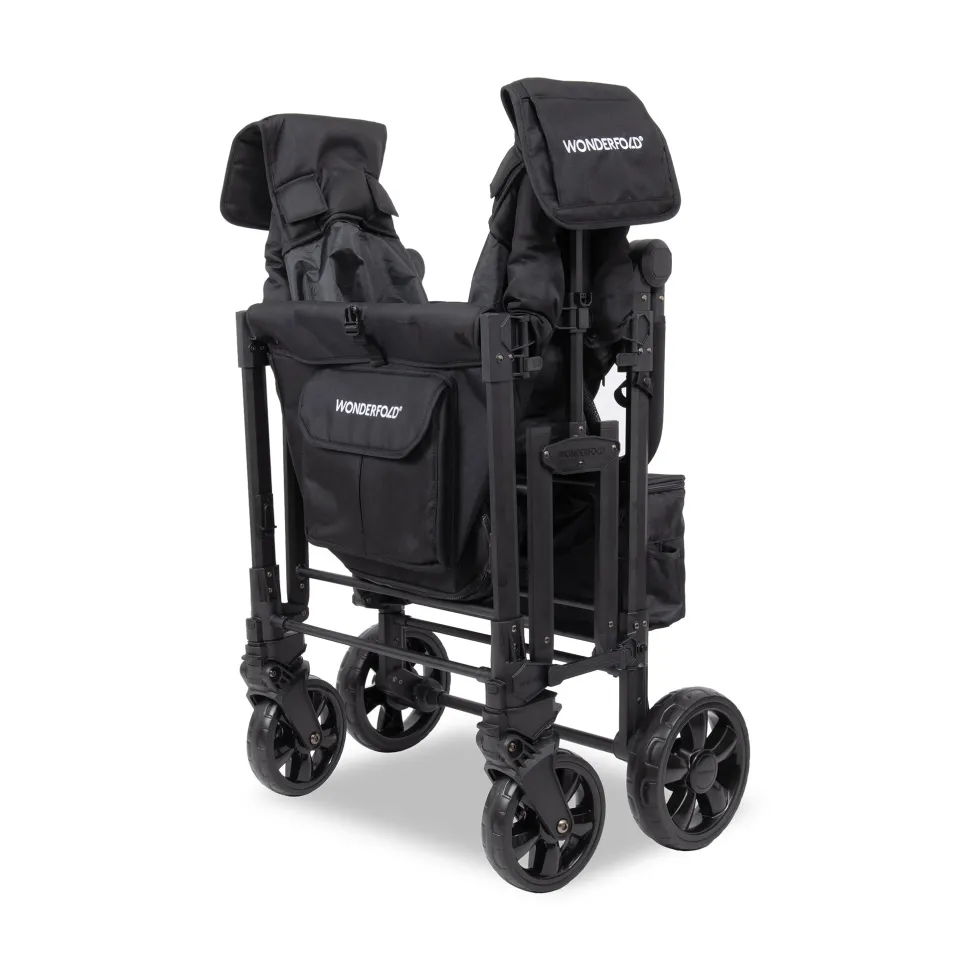 WonderFold W4 Elite Pro (4 Seater) Stroller Wagon - Jet Black