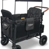 WonderFold W4 Luxe Multifunctional Quad (4 Seater) Stroller Wagon - Volcanic Black