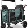 Wonderfold W2 Luxe Multifunctional Double (2 seater) Stroller Wagon - Hunter Green (Albee Exclusive)
