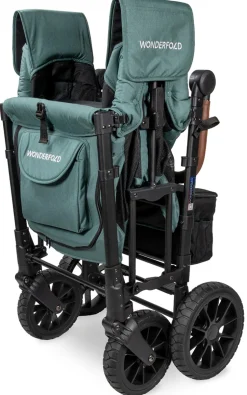 Wonderfold W2 Luxe Multifunctional Double (2 seater) Stroller Wagon - Hunter Green (Albee Exclusive)