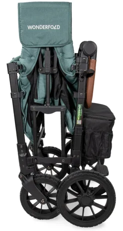 Wonderfold W2 Luxe Multifunctional Double (2 seater) Stroller Wagon - Hunter Green (Albee Exclusive)