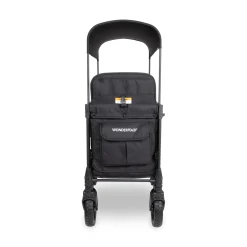 WonderFold W2 Luxe Pro (2 Seater) Double Seater Stroller Wagon - Jet Black
