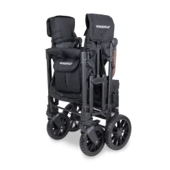 WonderFold W2 Luxe Pro (2 Seater) Double Seater Stroller Wagon - Jet Black