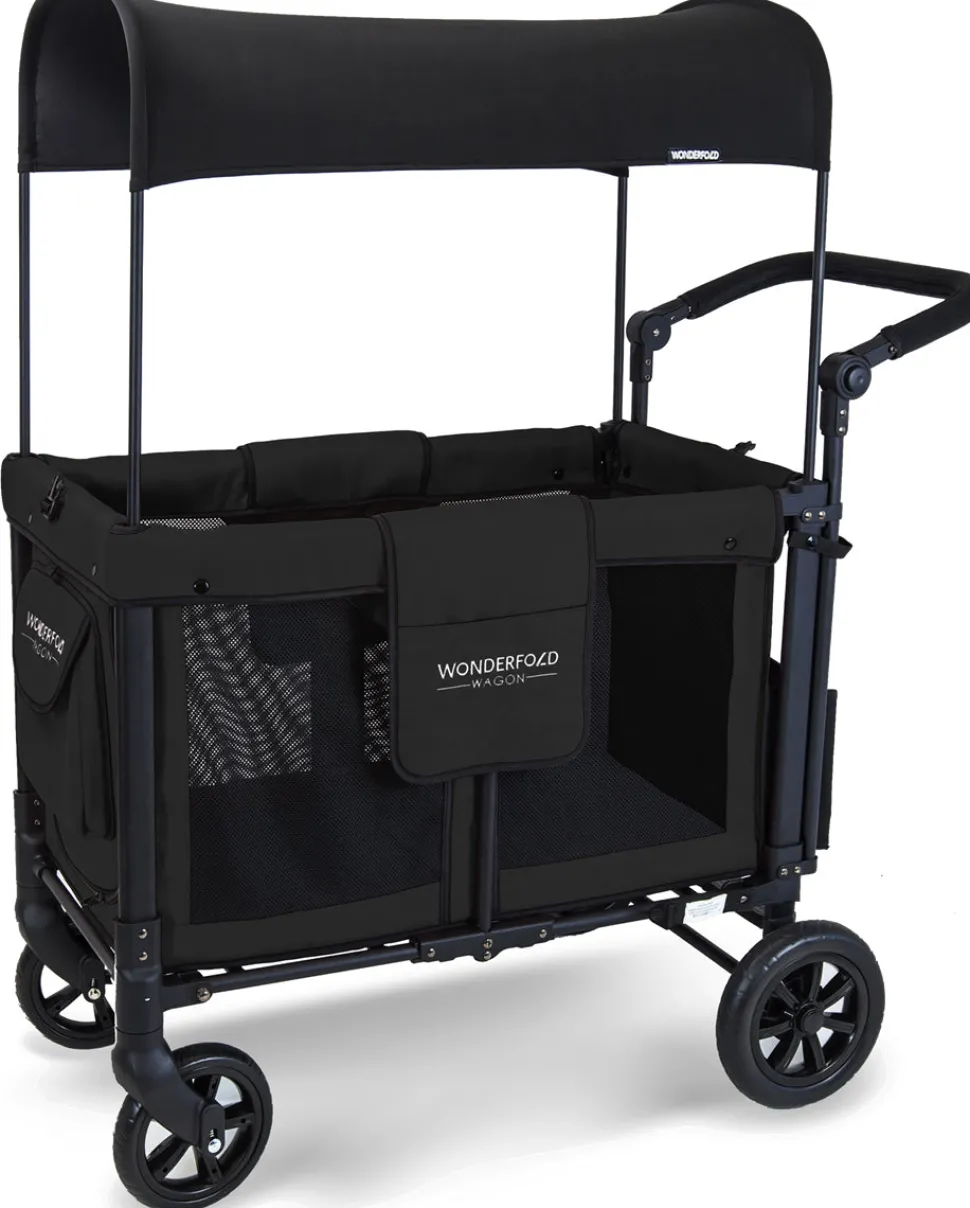 WonderFold W2 Original (2 Seater) Double Stroller Wagon - Black
