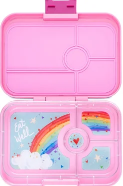 Yumbox Leakproof Bento Lunchbox, Tapas 4 Compartment - Capri Pink / Rainbow