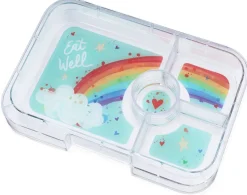 Yumbox Leakproof Bento Lunchbox, Tapas 4 Compartment - Capri Pink / Rainbow