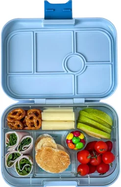 Yumbox Original Leakproof Bento Lunchbox, 6 Compartment - Hazy Gray / Paris Tray