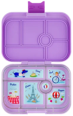 Yumbox Original Leakproof Bento Lunchbox, 6 Compartment - Lulu Purple / Paris Tray