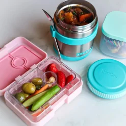 Yumbox Zuppa Stainless Steel Thermal Food Jar & Spoon, 14oz - Caicos Aqua