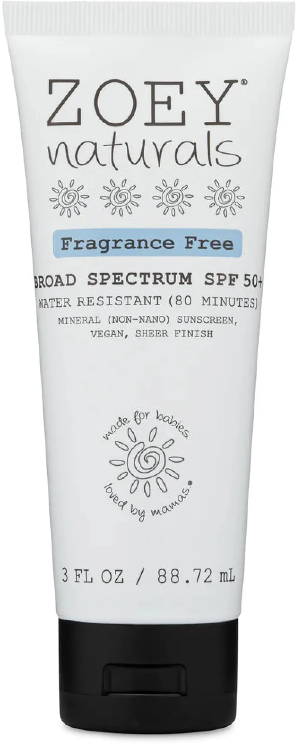 Zoey Naturals SPF 50+ Sheer Finish Mineral Sunscreen, 3 oz