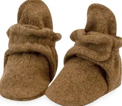 Zutano Cozie Fleece Baby Bootie - Heather Mocha, 6m